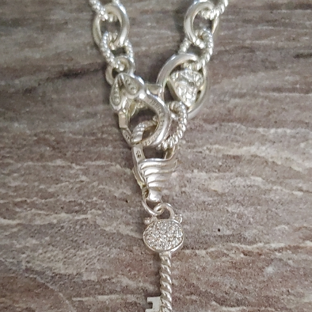 Judith Ripka Silver Rope Toggle Necklace - Picture 2 of 6